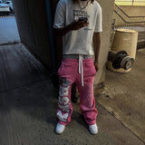 High Street Trend Pants High Street In Tide Brand Men And Women Loose Casual Straight Printing Pants 2025 HZ1208