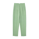 Spring And Summer 2025 New Fashion Multi-Color Pendant High-Waisted Halon Casual Suit Pants HZ1208