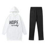 Spring And Autumn 2025 New Letter-Print Pocket Open Fork Casual Long Sleeve Long Sleeve Trousers Casual Casual Casual Set HZ1220