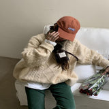 In The Autumn And Winter Of 2025, The Loose Wear Of The Sweater Women's Net Red Fried Street Gentle Wind Thicked Knitted Shirt HZ1220