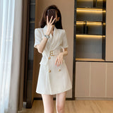 2025 Summer New Women's Small Fragrant French Design White Dress Women's Summer Niche Design Suit Dress HZ1220