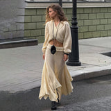 Fashion New Towel Fabric Dress Personality Design Sense Of High-End Waist Sealing Solid Color Skirt HZ1208