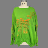 Super Tattered Sweater Women Lazy In The Long Loose Long-Sleeved Holiday Two Autumn And Winter Clothes HZ1208