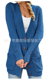 Sweater Long Coat Women's Long Dress Long Female Solid Color Mah-Button Cardigan Long-Sleeved British Style HZ1208
