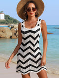 New Beach Hoodie Knitted Knitted Wave-Dula Striped Sunscreen Skirt HZ1208