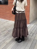 Vintage Brown High-Rise Slim Skirt 2025 Layer Sense A Skirt Simple New Medium And Long Skirt HZ1220