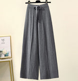 Korean Version Of The Lazy Suit Women 2025 New Autumn And Winter Thick Thick Knitted Knitted Knitted Wide Leg Pants Two Sets HZ1220