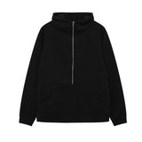 2025 Autumn And Winter New Fashion Leisure Sports Semi-Zip Hooded Short Plus Velvet Wear HZ1220