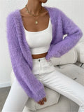Autumn And Winter New Loose Plush Short Knitted Cardigan Coat HZ1208