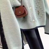 Fashion Sweet Embroidery Flowers Soft Sticky Cardigan Women Autumn And Winter New Loose Temperament Sweater Small Fragrant Wind HZ1208