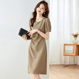 Simpliced Design Dress Women 2025 Summer New Folding Elegant Temperament Of The Long Simple Skirt HZ1220