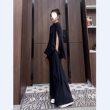 The Able Temperament Of Salt Feeling Fried Street Lively Age Reduction Chiffon Broad Leg Pants Two Sets Of Women's Summer HZ1220