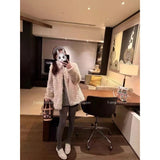 Autumn/Winter 2025 Brown Short Eco-Friendly Fur High Fashion Lazy Blouse HZ1208