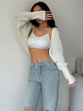 2025 New Loose Knitted Cardigan Short Sweater Shawl Jacket HZ1208