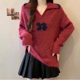 Korean Design Sense Of The Star Short-Sleeved Hooded Knitted Sweater Women's Autumn And Winter Slim Clothes HZ1208