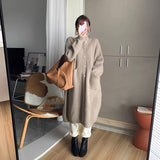 Autumn And Winter Women's Clothing New Design Feeling Thick Loose Temperament Lazy Coat Long Sweater Cardigan Woman HZ1220