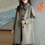 Mao This Coat Woman 2025 Autumn And Winter New Small Man Thick Korean Version Of The Long-Term Coat HZ1220