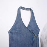 2025 Summer Cowboy Hanging Neck Blouse Women's Small Sling Vest Top HZ1208