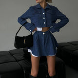 New Fashion Short Button Cardigan Cake Short Skirt Two Sets Of Women's Clothing HZ1220