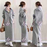 Spring And Autumn 2025 New Set Of Women's Hooded Zipper Jacket + Skirt Casual Two-Piece Set HZ1220