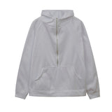 2025 Autumn And Winter New Fashion Leisure Sports Semi-Zip Hooded Short Plus Velvet Wear HZ1220