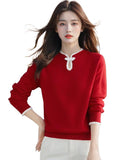 Chinese Women's Clothing Chinese Style Bottom Shirt Women 2025 New Autumn And Winter Dragon Year Life Year Clothes Large Red Sweater HZ1208