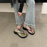 Fashion Flip-Flops Women Wear 2025 Summer Fashion Round Head Thick-Soled Casual Slippers With Skirt Temperament Women's Shoes HZ1220