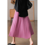 2025 New ϸϸϸϸϸ Art ñÞÖå Fairy Hundred Folded Skirt Silk Slippery Pendant Half Body Skirt HZ1220