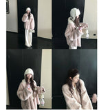 Big Collar Of Thousands Of Gold Sense High-End Wool Coat Thick Warm Coat Blouse Full Plush Autumn Winter New HZ1208