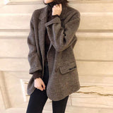 2025 Autumn And Winter New Korean Version Of The Lattice Coat Female Short Small Ins Student Suit Coat HZ1220