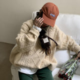 In The Autumn And Winter Of 2025, The Loose Wear Of The Sweater Women's Net Red Fried Street Gentle Wind Thicked Knitted Shirt HZ1220