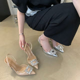 Temperament Tip Head Sandals Women's 2025 New Fashion With Skirt High Heels French Water Drill Sandals HZ1220