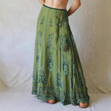 Mori's Niche Retro Print Bumps National Wind Low-Waist Tie With Large Swings Thin Half-Body Skirts 2025 New Model HZ1220