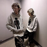 Ins Wind Personality Dark Print Sweater Long-Sleeved Hoodie Hoodie Retro Coat Street Trendy Y2k HZ1208