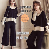 Set Women's Autumn Dress 2025 New Net Red Temperament Knitted Top Broad Leg Pants Goddess Fashion Two Sets HZ1220