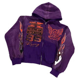 0505 Street H-Hang Hop Star Girl Print Black Zipper Hoodie Female Y2k Harajuku Coat Sweater HZ1208