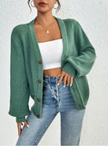 Women's Sweater V-Neck Cardigan Autumn And Winter Solid Knitted Shirt Casual Knitted Coat HZ1208