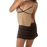 2025 Hot Dew Back Nine-Point Blouse Summer Sexy Strap Fine Shoulder Strap Sling Cute Mini Back HZ1208
