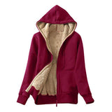 Large-Size 2025 New Autumn Women's Clothing Plush Hooded Long-Sleeved Solid-Colored T-Shirt Zip-Down Loose Coat Woman HZ1220