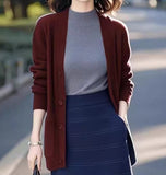 Dark Blue Sweater Knitted Cardigan Spring Women 2025 New Korean Soft Languid Languid Wind Unique Super-Good-Looking Top HZ1220