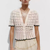 Beach Skirt Knitted Bare Back With Long-Sleeved Bikini Vacation Sunscreen Cover Woman HZ1208