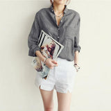 2025 Women's New Women's Fashion Casual Cotton Shirts Women's Long Sleeves Loose Thin Sunscreen HZ1220