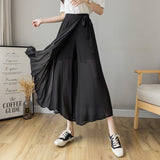 Trousers Women 2025 Early Spring New Korean Pressure Folded Skirt Broad Legs Long Pants HZ1220