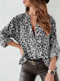 Spring And Autumn Printing Women's Shirt Long-Sleeved Leopard Single-Rower Cardigan Loose Shirt Women HZ1220