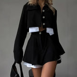New Fashion Short Button Cardigan Cake Short Skirt Two Sets Of Women's Clothing HZ1220