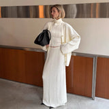 Light Luxury Irregular Knitted Cardigan Dress Women Warm Comfortable Fashion High-End Temperament Afternoon Tea HZ1208