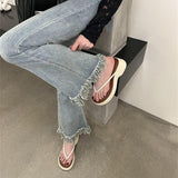 Fashion Flip-Flops Women Wear 2025 Summer Fashion Round Head Thick-Soled Casual Slippers With Skirt Temperament Women's Shoes HZ1220