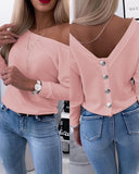 Exploding Small Fragrant Wind Long-Sleeved Knitted Shirt V Collar High-Waist Solid Color Short Coat Slimming High-End Sense HZ1220