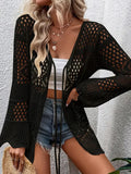 New Beach Knitted Jersey In Summer 2025 Sexy Solid Color Knitted Beach Swimwear Shirt Sunscreen Cardigan HZ1208