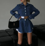 New Fashion Short Button Cardigan Cake Short Skirt Two Sets Of Women's Clothing HZ1220